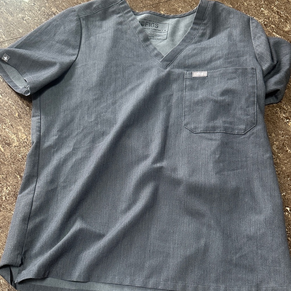 Figs medium gray scrub top
